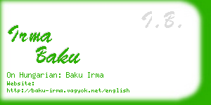 irma baku business card